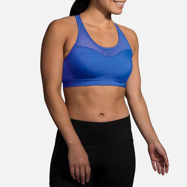 Brooks Women's FASTFORWARD CROSSBACK Sports Bras - Blue - Canada (NMOUV-3629)